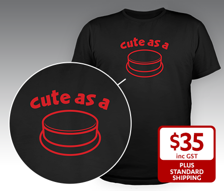 Cute as a Big Red Button T-Shirt product image