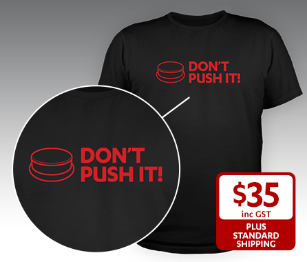 Big Red Button Don't Push It T-Shirt product image