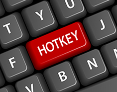 Button Actions. Image of keyboard key with the word HOTKEY